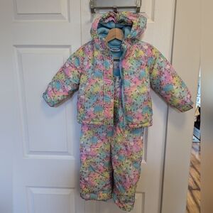 3T unicorn and rainbows snowsuit